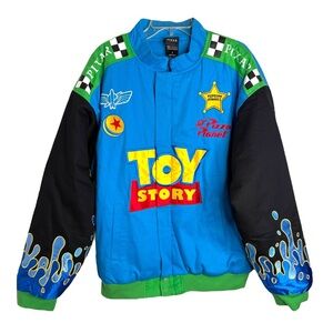 BoxLunch‎ Disney Pixar Toy Story large bomber racing jacket blue oversized